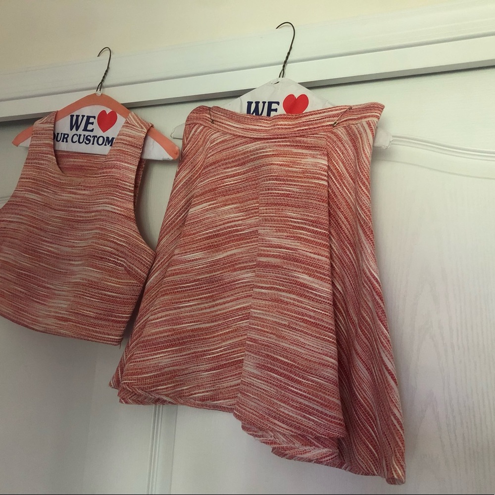 Aqua Two Piece Top and Skirt Set